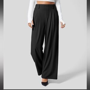 High waisted plicated side pocket leg waffle work pants
